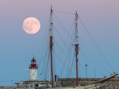 Ibiza Port moon rise